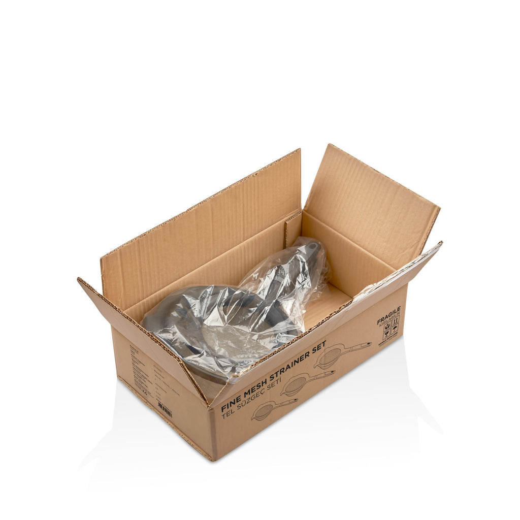 Chef's Edition 3-Piece Wire Strainer Set – Premium Black Design