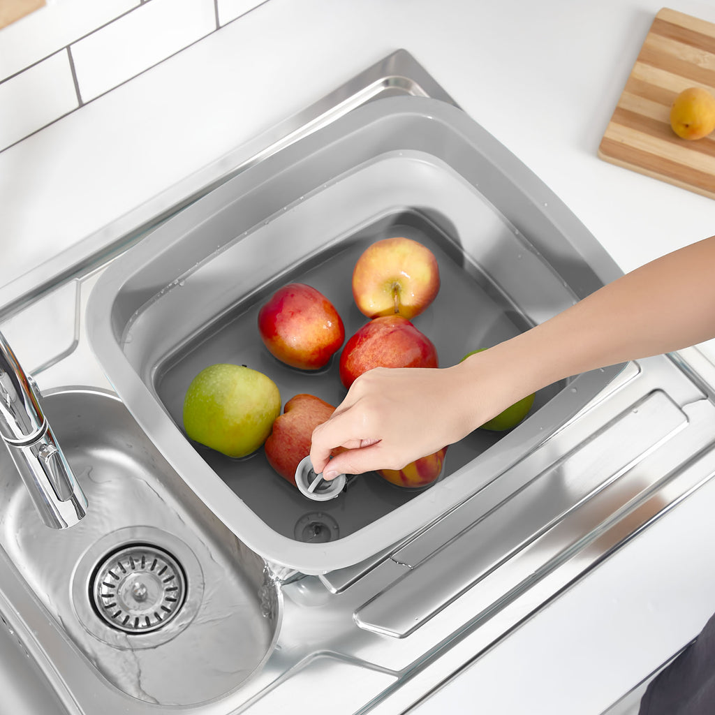 Collapsible Dish Rack 32x32 cm - Gray | Premium Quality Space-Saving Kitchen Organizer