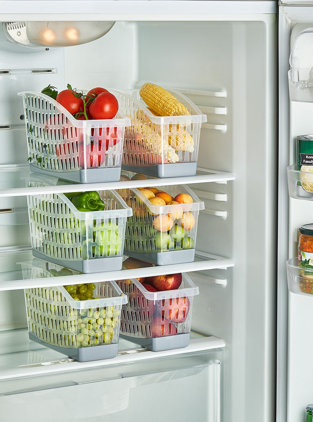 Luxury Maxi 6-Piece Refrigerator Organizer Set – Clear Storage Bins for Fridge, Cabinet & Shelf