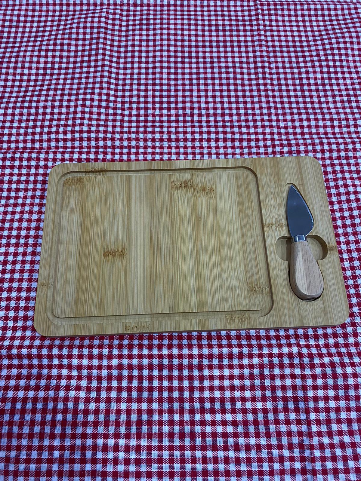 Bamboo Cheese Board and Cutting Board With Serving Knife