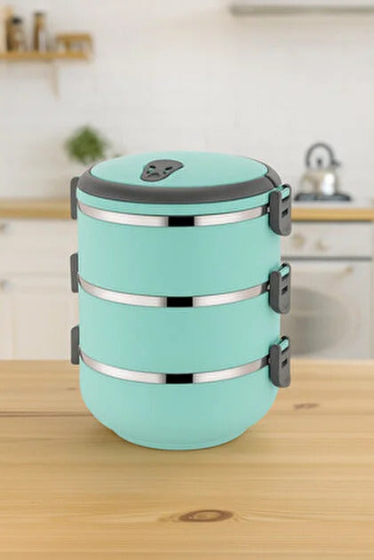 3-Tier Stainless Steel Lunch Box - Stackable Bento Container